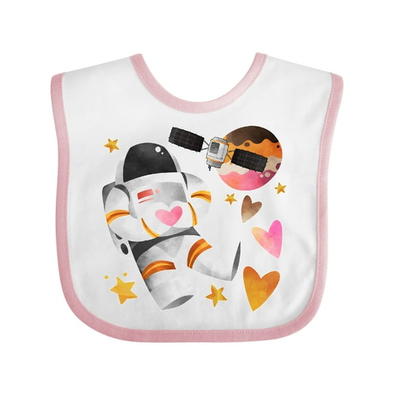 Inktastic Astronaut Valentine Outer Space Hearts Boys or Girls Baby Bib