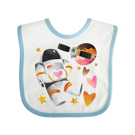 Inktastic Astronaut Valentine Outer Space Hearts Boys or Girls Baby Bib