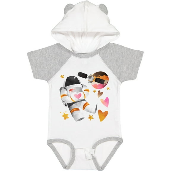 Inktastic Astronaut Valentine Outer Space Hearts Boys or Girls Baby Bodysuit