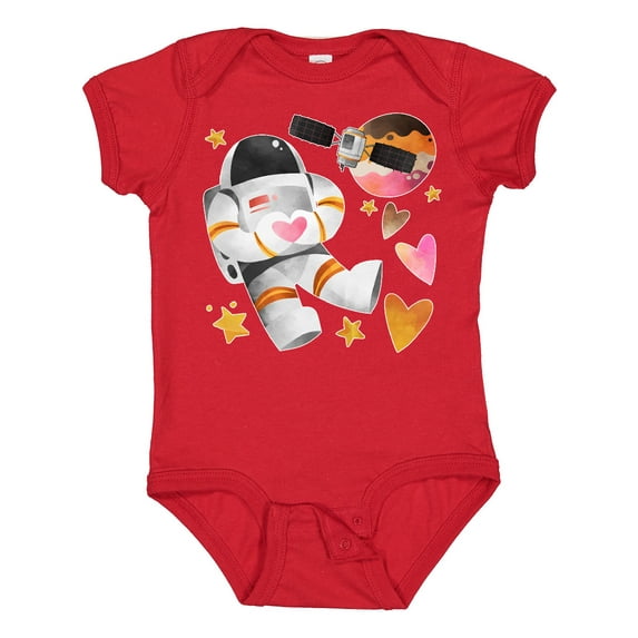 Inktastic Astronaut Valentine Outer Space Hearts Boys or Girls Baby Bodysuit