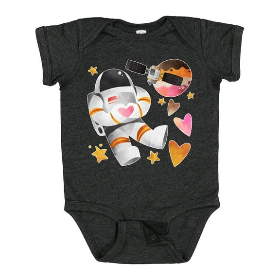 Inktastic Astronaut Valentine Outer Space Hearts Boys or Girls Baby Bodysuit