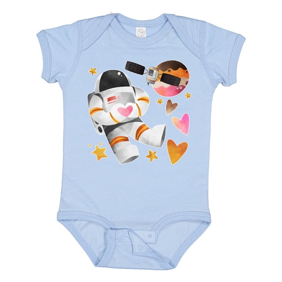 Inktastic Astronaut Valentine Outer Space Hearts Boys or Girls Baby Bodysuit