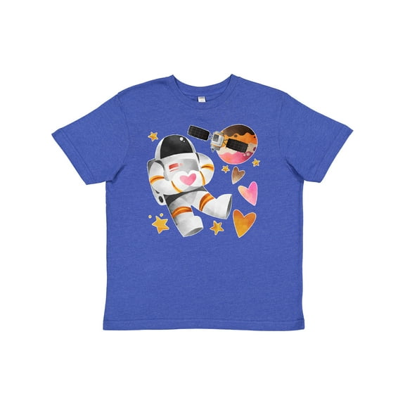 Inktastic Astronaut Valentine Outer Space Hearts Youth T-Shirt