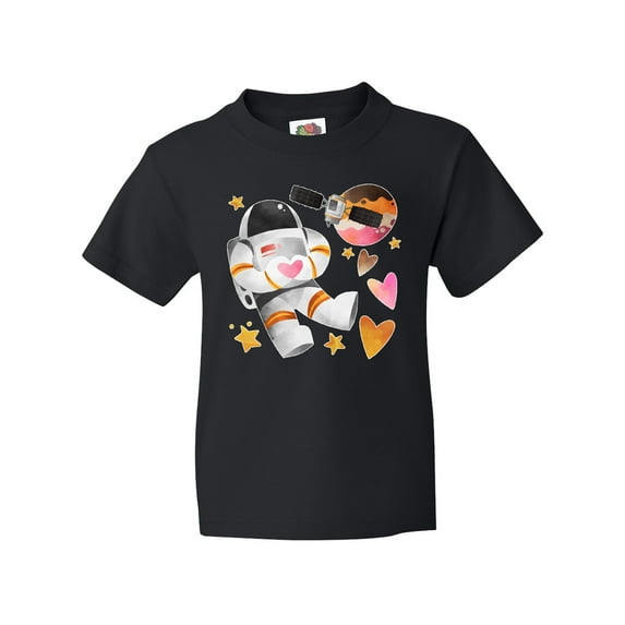 Inktastic Astronaut Valentine Outer Space Hearts Youth T-Shirt