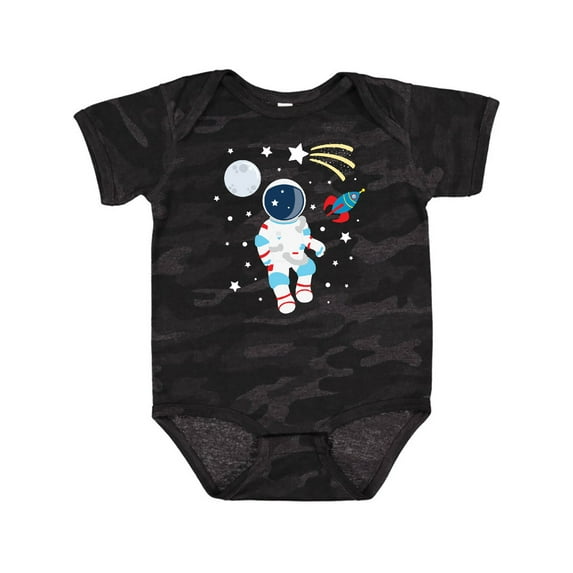 Inktastic Astronaut the Moon Spaceship and Shooting Star Boys or Girls Baby Bodysuit
