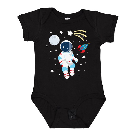 Inktastic Astronaut the Moon Spaceship and Shooting Star Boys or Girls Baby Bodysuit
