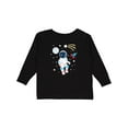 thumbnail image 1 of Inktastic Astronaut the Moon Spaceship and Shooting Star Boys or Girls Long Sleeve Toddler T-Shirt, 1 of 5