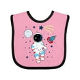 thumbnail image 1 of Inktastic Astronaut the Moon Spaceship and Shooting Star for Light Colors Boys or Girls Baby Bib, 1 of 4