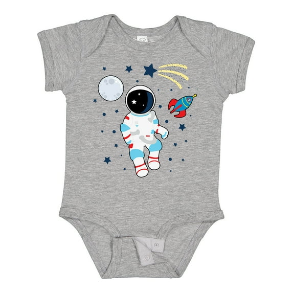 Inktastic Astronaut the Moon Spaceship and Shooting Star for Light Colors Boys or Girls Baby Bodysuit