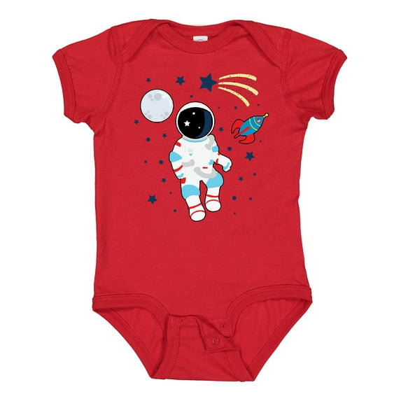 Inktastic Astronaut the Moon Spaceship and Shooting Star for Light Colors Boys or Girls Baby Bodysuit