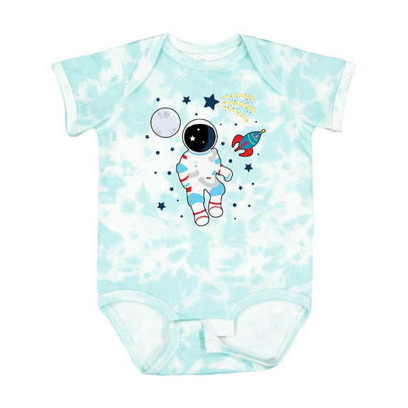 Inktastic Astronaut the Moon Spaceship and Shooting Star for Light Colors Boys or Girls Baby Bodysuit