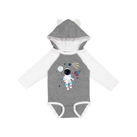 Inktastic Astronaut the Moon Spaceship and Shooting Star for Light Colors Boys or Girls Long Sleeve Baby Bodysuit