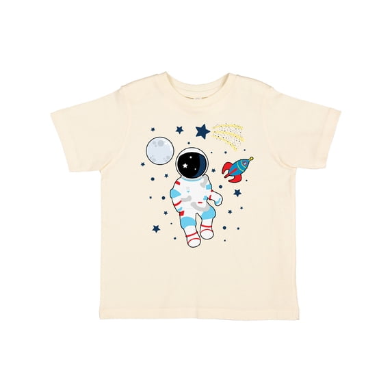 Inktastic Astronaut the Moon Spaceship and Shooting Star for Light Colors Boys or Girls Toddler T-Shirt