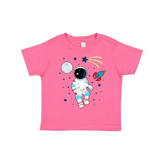 Inktastic Astronaut the Moon Spaceship and Shooting Star for Light Colors Boys or Girls Toddler T-Shirt