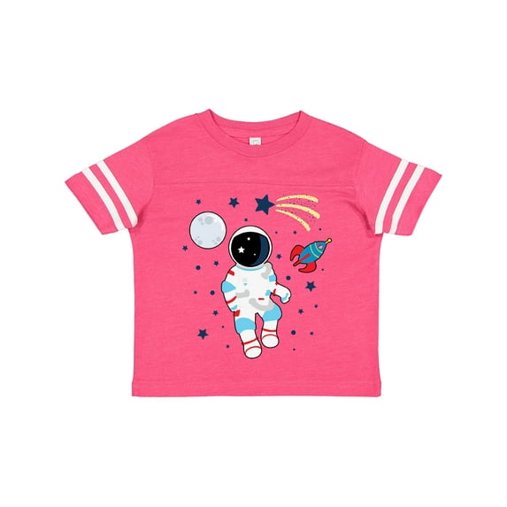 Inktastic Astronaut the Moon Spaceship and Shooting Star for Light Colors Boys or Girls Toddler T-Shirt