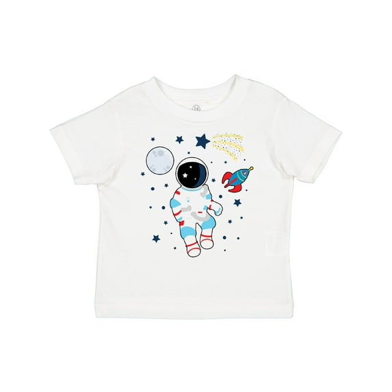 Inktastic Astronaut the Moon Spaceship and Shooting Star for Light Colors Boys or Girls Toddler T-Shirt