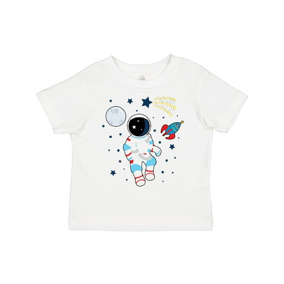 Inktastic Astronaut the Moon Spaceship and Shooting Star for Light Colors Boys or Girls Toddler T-Shirt