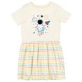 thumbnail image 1 of Inktastic Astronaut the Moon Spaceship and Shooting Star for Light Colors Girls Toddler Dress, 1 of 5