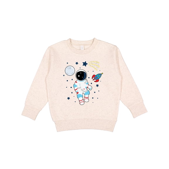 Inktastic Astronaut the Moon Spaceship and Shooting Star for Light Colors Toddler Sweatshirt