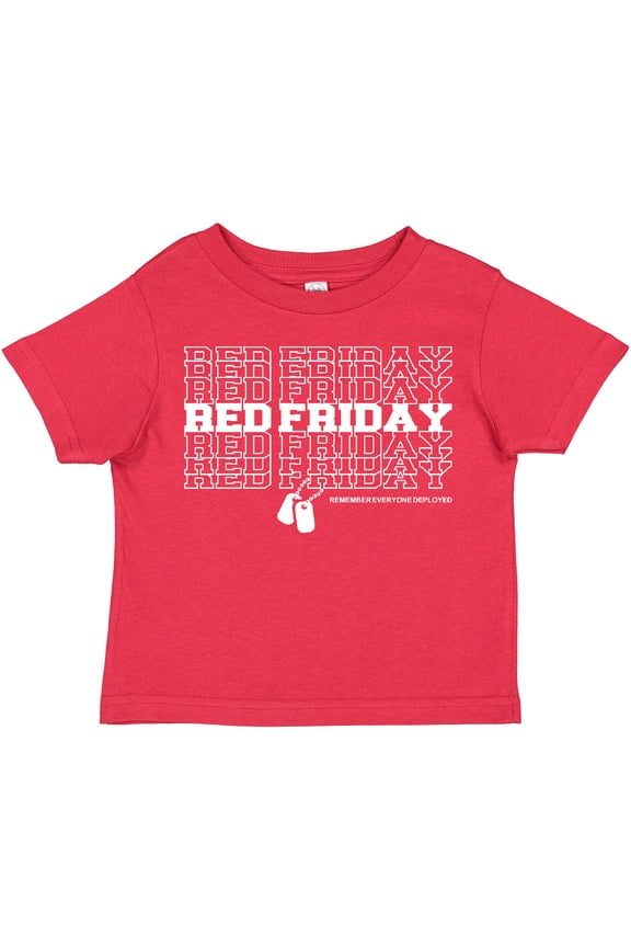 Athletic Red Friday Dog Tags Boys or Girls Toddler T-Shirt