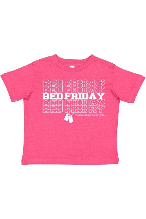 Athletic Red Friday Dog Tags Boys or Girls Toddler T-Shirt