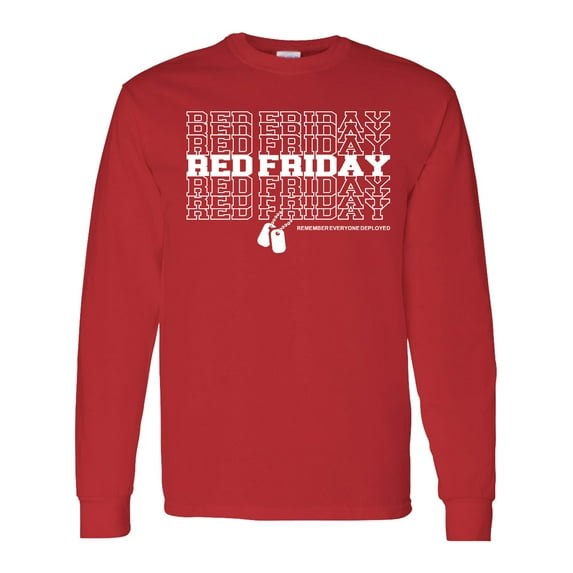 Inktastic Athletic Red Friday Dog Tags Long Sleeve T-Shirt
