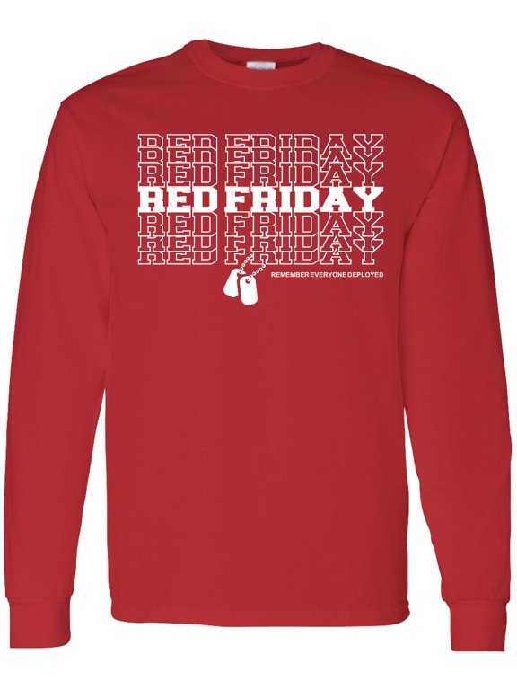 Athletic Red Friday Dog Tags Long Sleeve T-Shirt