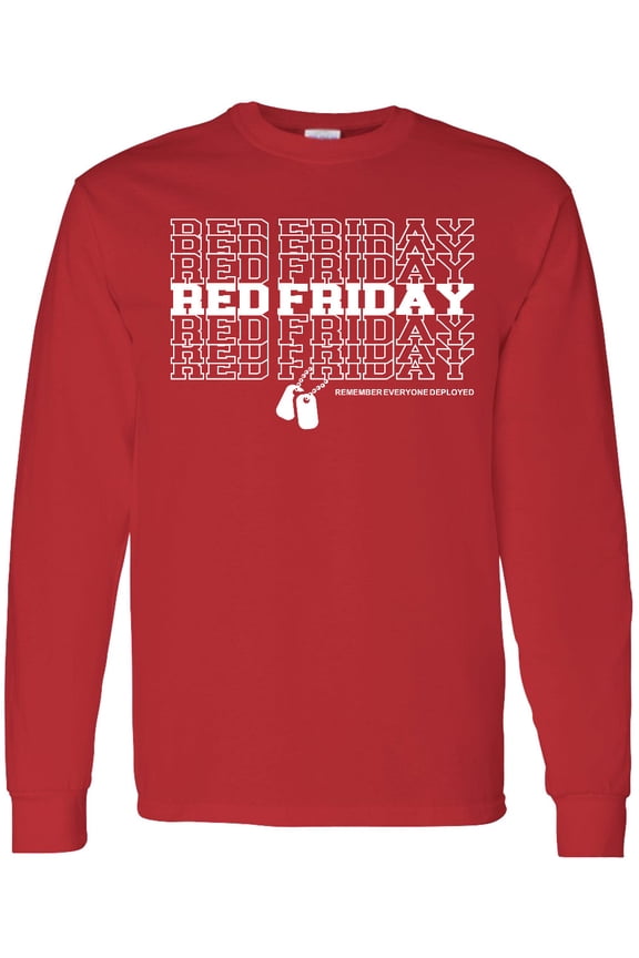 Athletic Red Friday Dog Tags Long Sleeve T-Shirt
