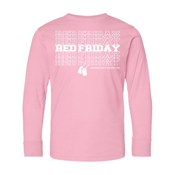 Inktastic Athletic Red Friday Dog Tags Long Sleeve Youth T-Shirt