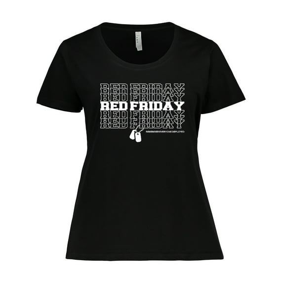 Inktastic Athletic Red Friday Dog Tags Women's Plus Size T-Shirt