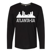 Inktastic Atlanta Georgia Skyline Silhouette Travel Long Sleeve T-Shirt