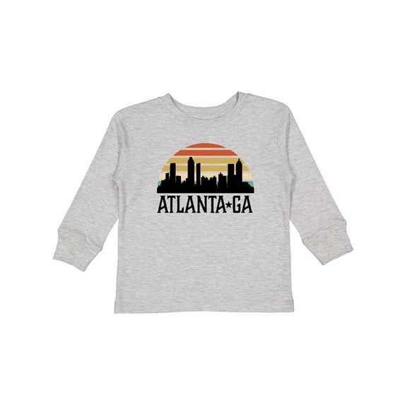 Inktastic Atlanta Georgia Skyline Vintage Boys or Girls Long Sleeve Toddler T-Shirt