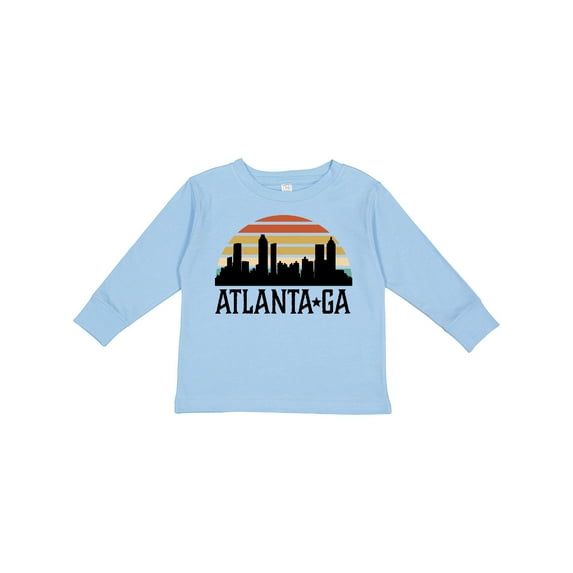 Inktastic Atlanta Georgia Skyline Vintage Boys or Girls Long Sleeve Toddler T-Shirt