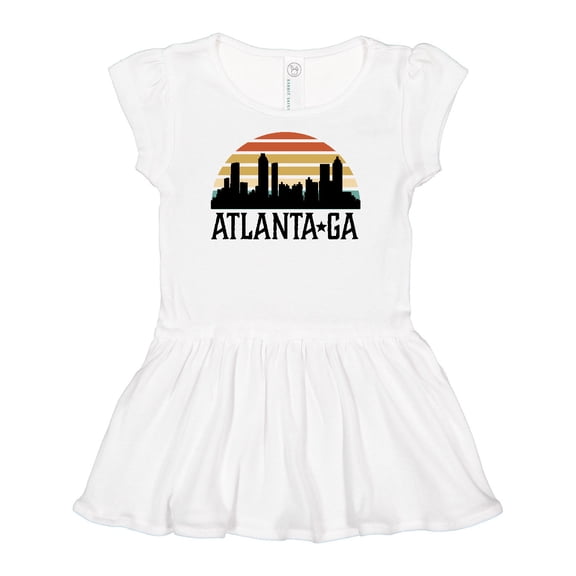Inktastic Atlanta Georgia Skyline Vintage Girls Baby Dress