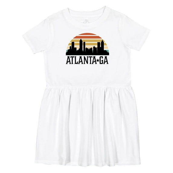 Inktastic Atlanta Georgia Skyline Vintage Girls Toddler Dress