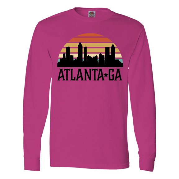Inktastic Atlanta Georgia Skyline Vintage Long Sleeve T-Shirt