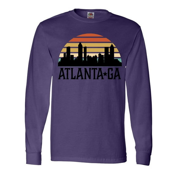 Inktastic Atlanta Georgia Skyline Vintage Long Sleeve T-Shirt