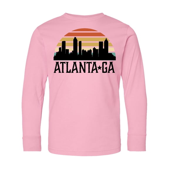 Inktastic Atlanta Georgia Skyline Vintage Long Sleeve Youth T-Shirt