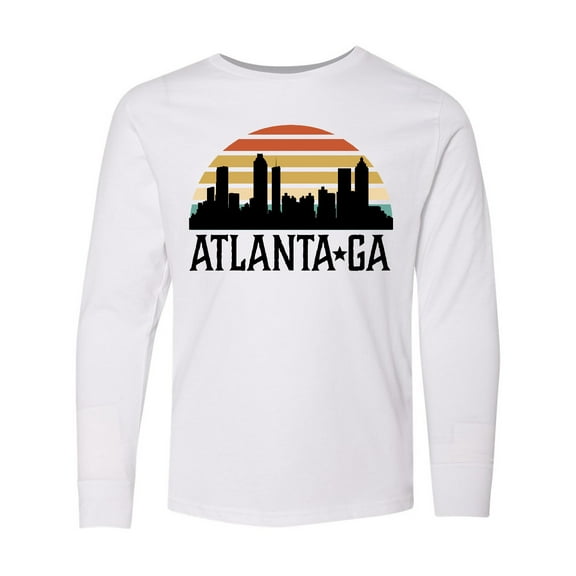 Inktastic Atlanta Georgia Skyline Vintage Long Sleeve Youth T-Shirt