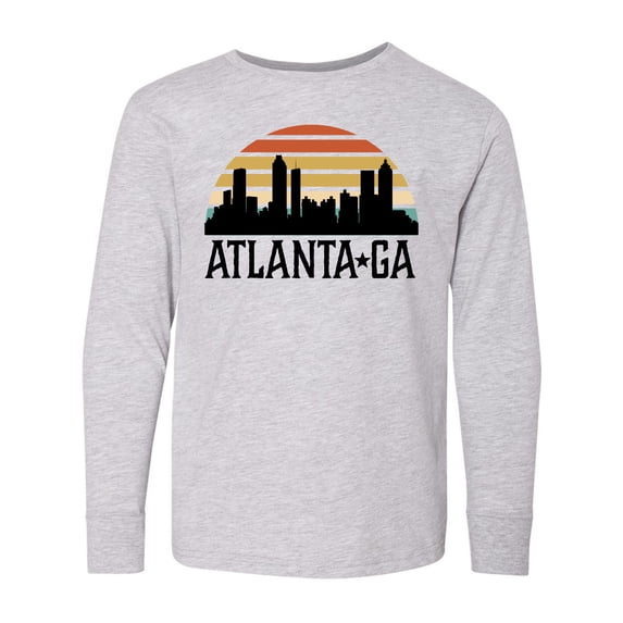 Inktastic Atlanta Georgia Skyline Vintage Long Sleeve Youth T-Shirt