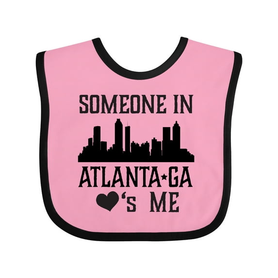 Inktastic Atlanta Georgia Someone Loves Me Skyline Boys or Girls Baby Bib