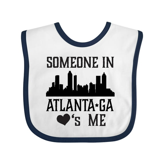 Inktastic Atlanta Georgia Someone Loves Me Skyline Boys or Girls Baby Bib