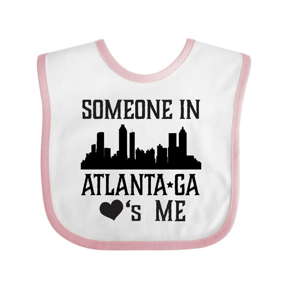 Inktastic Atlanta Georgia Someone Loves Me Skyline Boys or Girls Baby Bib