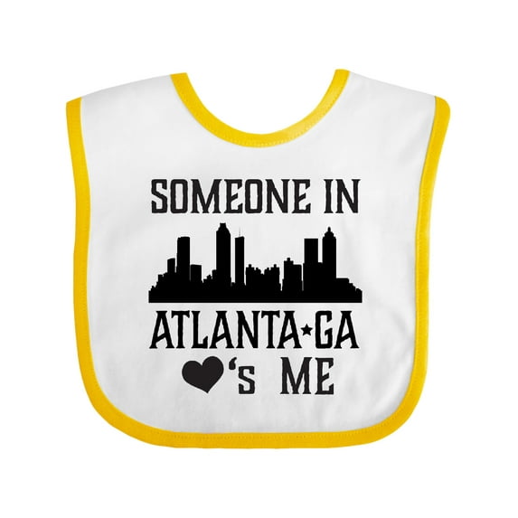 Inktastic Atlanta Georgia Someone Loves Me Skyline Boys or Girls Baby Bib