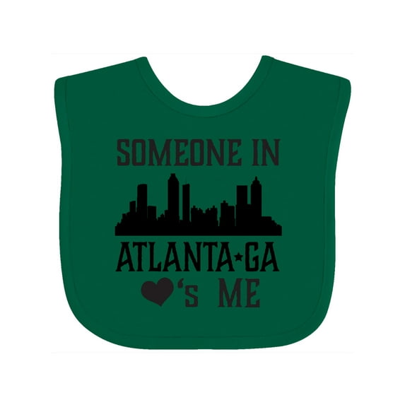 Inktastic Atlanta Georgia Someone Loves Me Skyline Boys or Girls Baby Bib