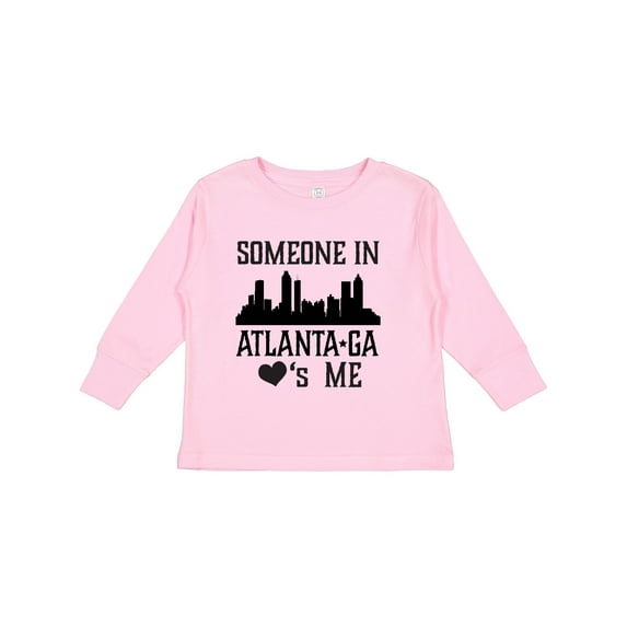Inktastic Atlanta Georgia Someone Loves Me Skyline Boys or Girls Long Sleeve Toddler T-Shirt