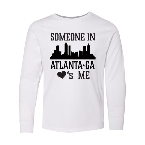 Inktastic Atlanta Georgia Someone Loves Me Skyline Long Sleeve Youth T-Shirt