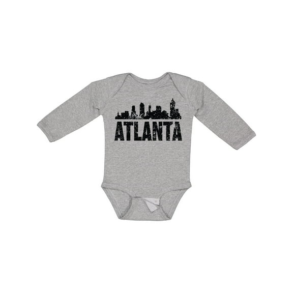 Inktastic Atlanta Skyline Grunge Boys or Girls Long Sleeve Baby Bodysuit