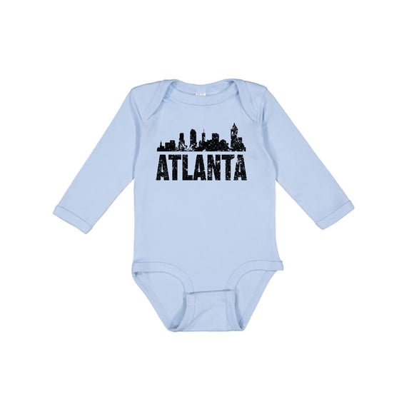 Inktastic Atlanta Skyline Grunge Boys or Girls Long Sleeve Baby Bodysuit