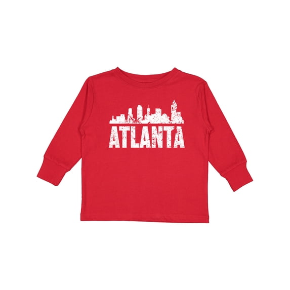 Inktastic Atlanta Skyline Grunge Boys or Girls Long Sleeve Toddler T-Shirt